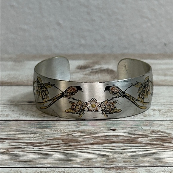 Vintage Reed & Barton Damascene cuff bracelet - Picture 1 of 6